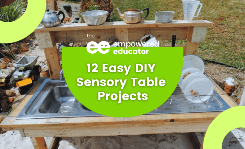 Easy sensory table made from PVC pipe & 2 Rubbermaid tubs.